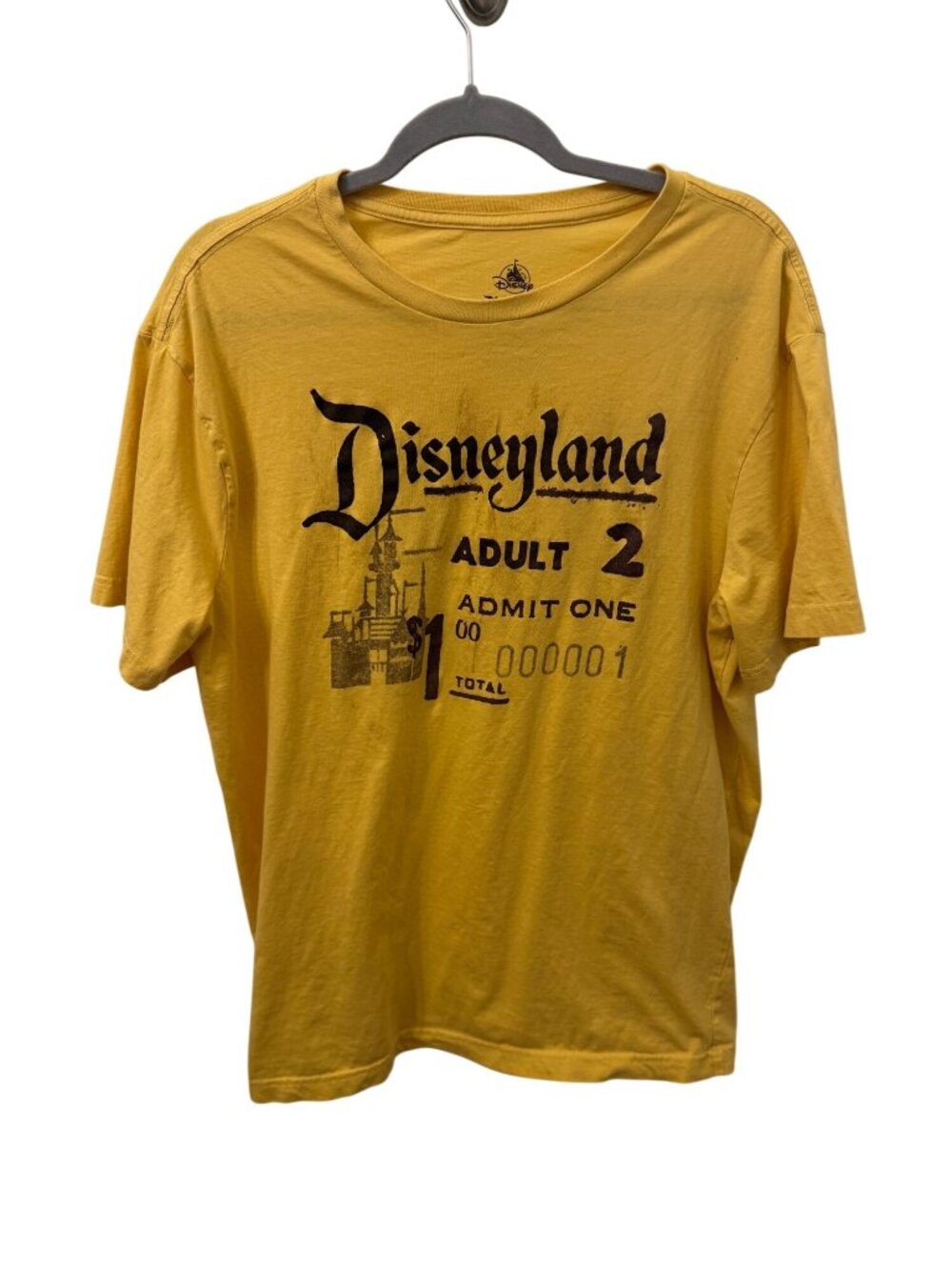 Disneyland official vintage style yellow shirt size large